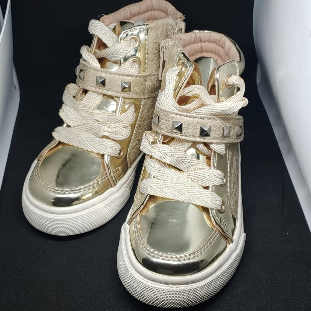 Children's Place girl's Gold Sneakers